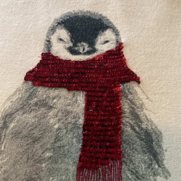 Talbots Christmas penguin so sweet!! Size large ❤️ like new! ❤️💚❤️💚❄️❄️ - Picture 4 of 8